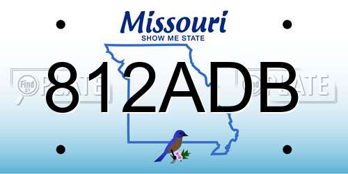 812ADB Missouri License Plate