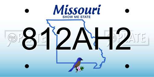 812AH2 Missouri License Plate