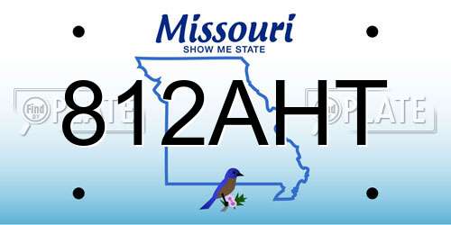 812AHT Missouri License Plate
