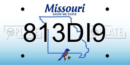 813DI9 Missouri License Plate