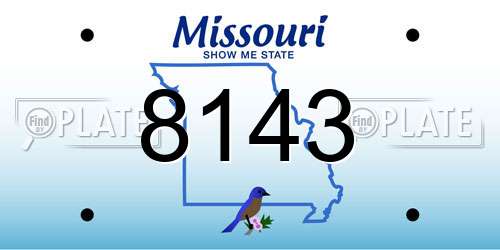 8143 Missouri License Plate