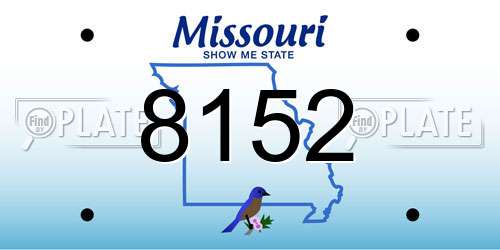 8152 Missouri License Plate