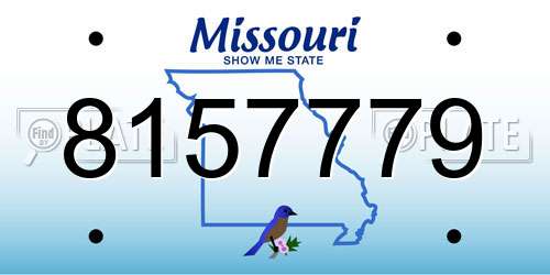 8157779 Missouri License Plate