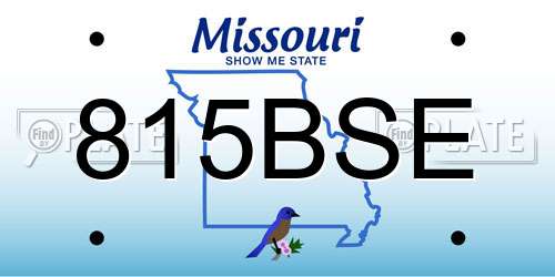 815BSE Missouri License Plate