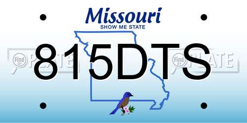 815DTS Missouri License Plate