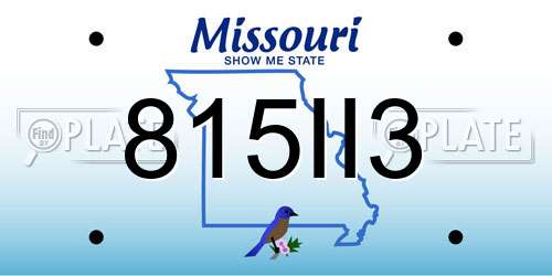 815II3 Missouri License Plate