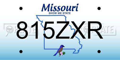 815ZXR Missouri License Plate