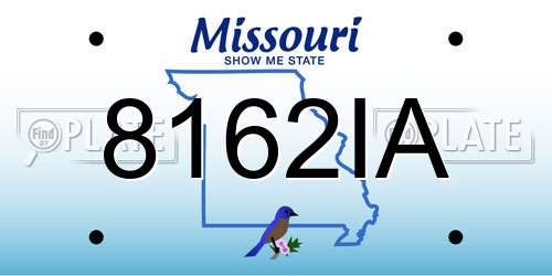 8162IA Missouri License Plate