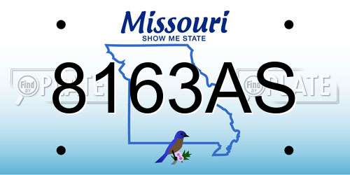 8163AS Missouri License Plate