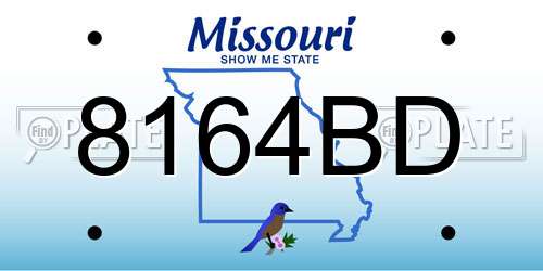 8164BD Missouri License Plate