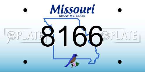 8166 Missouri License Plate