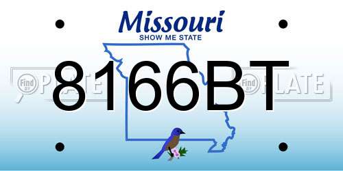 8166BT Missouri License Plate