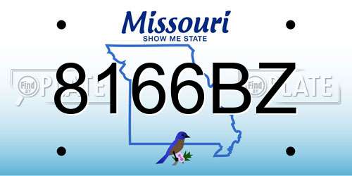 8166BZ Missouri License Plate