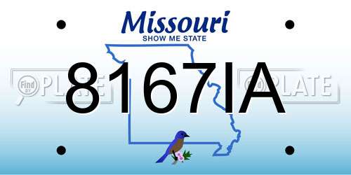 8167IA Missouri License Plate