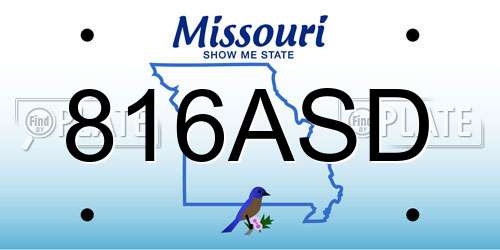 816ASD Missouri License Plate