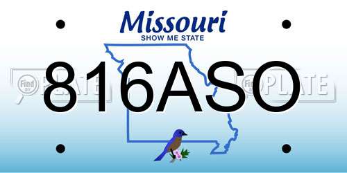 816ASO Missouri License Plate
