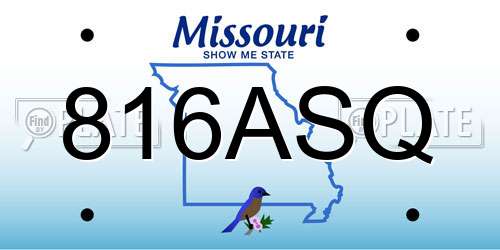 816ASQ Missouri License Plate