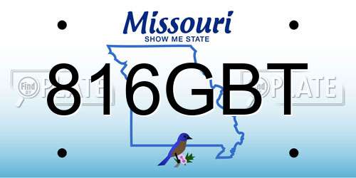 816GBT Missouri License Plate