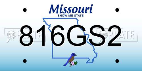 816GS2 Missouri License Plate