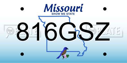816GSZ Missouri License Plate