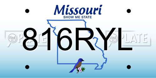 816RYL Missouri License Plate