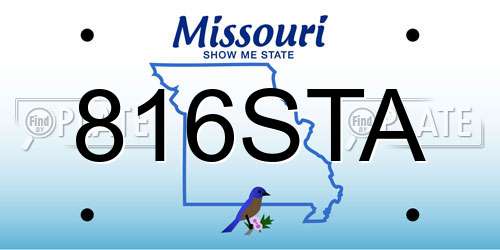 816STA Missouri License Plate