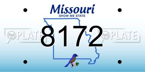 8172 Missouri License Plate