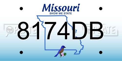 8174DB Missouri License Plate