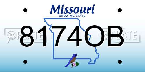 8174OB Missouri License Plate