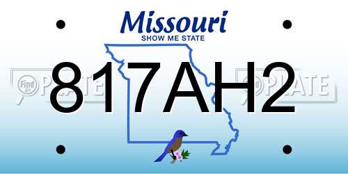 817AH2 Missouri License Plate