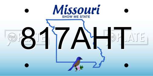 817AHT Missouri License Plate