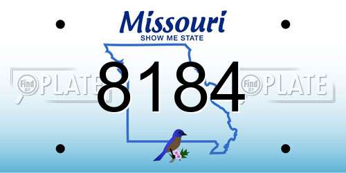 8184 Missouri License Plate