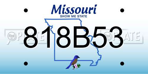 818B53 Missouri License Plate