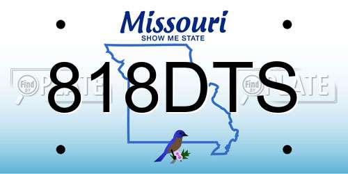 818DTS Missouri License Plate