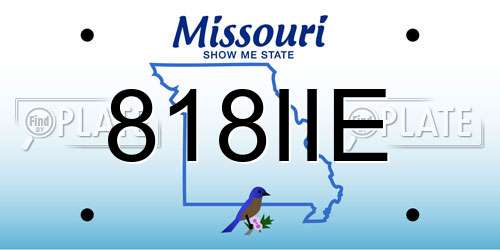 818IIE Missouri License Plate