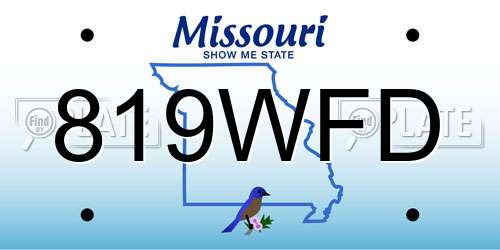 819WFD Missouri License Plate
