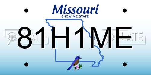 81H1ME Missouri License Plate
