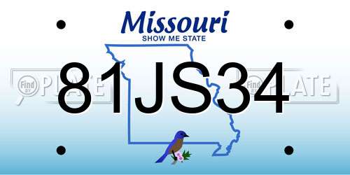81JS34 Missouri License Plate