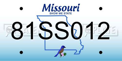 81SS012 Missouri License Plate