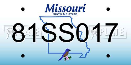 81SS017 Missouri License Plate