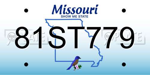 81ST779 Missouri License Plate