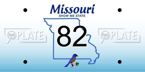 82 Missouri License Plate