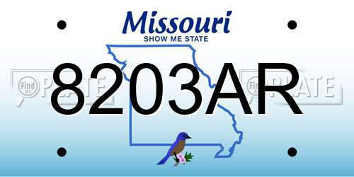 8203AR Missouri License Plate