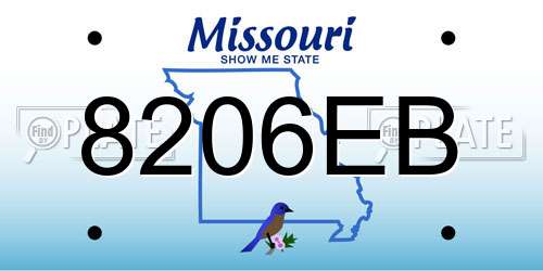 8206EB Missouri License Plate