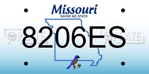 8206ES Missouri License Plate
