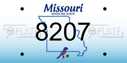 8207 Missouri License Plate