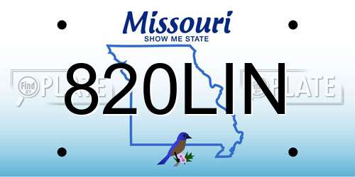 820LIN Missouri License Plate