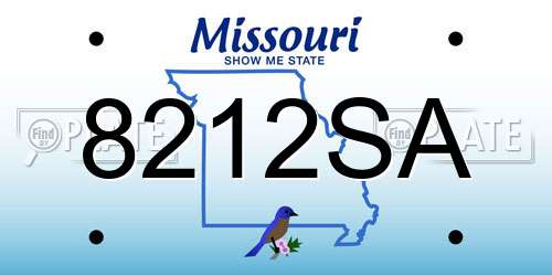 8212SA Missouri License Plate