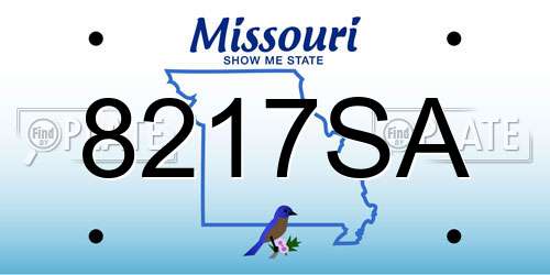 8217SA Missouri License Plate