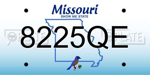 8225QE Missouri License Plate